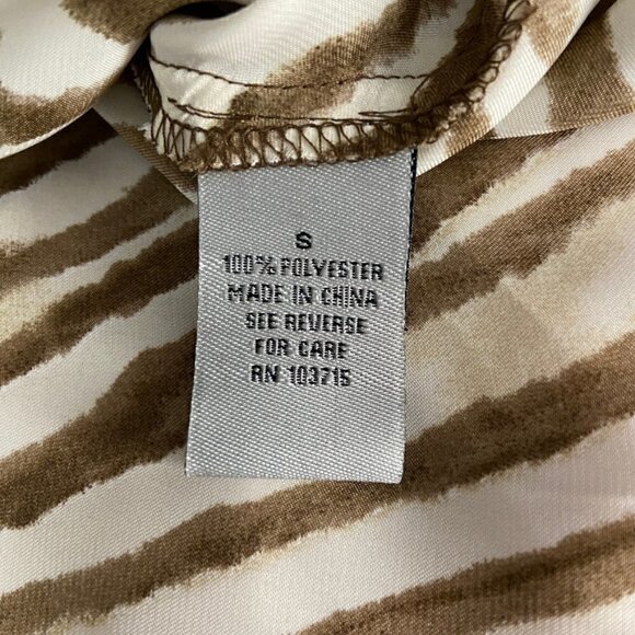 Vintage Y2K Satin Blouse, Sleeveless Tiger Print Top - Picture 9 of 9